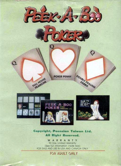 Peek-A-Boo Poker (Homebrew) — Box back